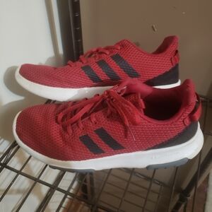 Adidas Kids Size 7Y Big Boy Red and Black Sneakers